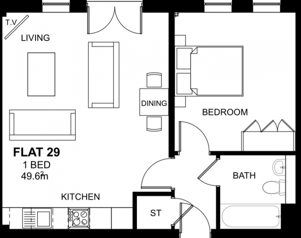 Floor Plan Image for 2 Bedroom Apartment for Sale in Woodside Park, Rugby