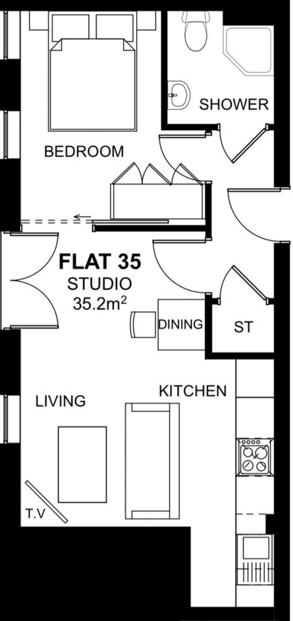 Floor Plan Image for 1 Bedroom Apartment for Sale in Woodside Park, Rugby