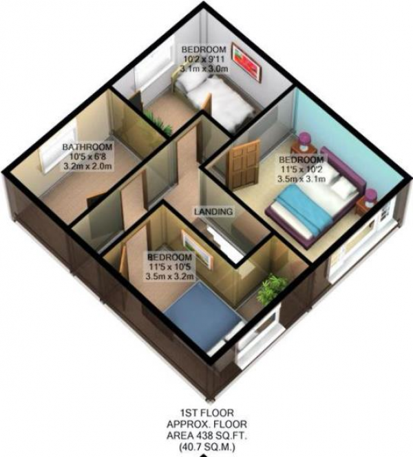 Floor Plan Image for 3 Bedroom Terraced House for Sale in Manor Estate, Wolston, Coventry