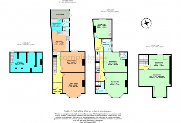 Floor Plan Image for 5 Bedroom End of Terrace House for Sale in Hillmorton Road, Rugby