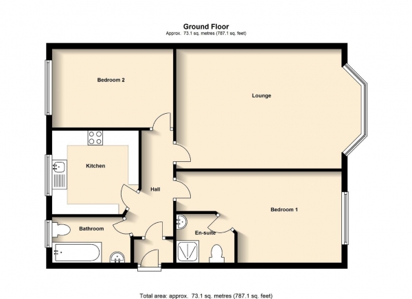 Floor Plan Image for 2 Bedroom Apartment for Sale in Stowe Drive, Rugby