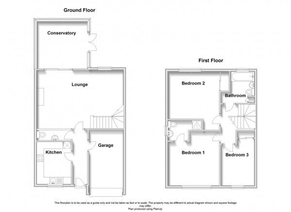 Floor Plan for 3 Bedroom Detached House for Sale in Charwelton Drive, Rugby, CV21, 1TU - Guide Price &pound250,000