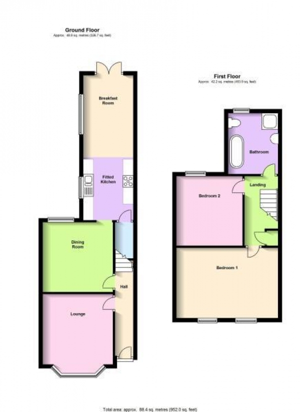 Floor Plan for 2 Bedroom Property for Sale in Grosvenor Road, Rugby, CV21, 3LE - Offers Over &pound180,000