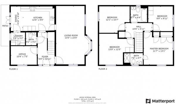 Floor Plan for 4 Bedroom Detached House for Sale in Hannah Twining Crescent, Cawston, Rugby, CV22, 7YE - Offers Over &pound385,000