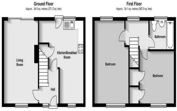 Floor Plan Image for 2 Bedroom Terraced House for Sale in Holbrook Road, Long Lawford, Rugby