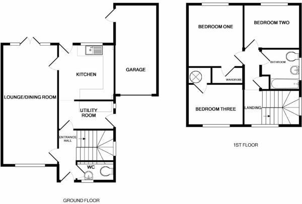 Floor Plan for 3 Bedroom Detached House for Sale in Devon Ox Road, Kilsby, CV23, 8XG - Offers Over &pound249,950
