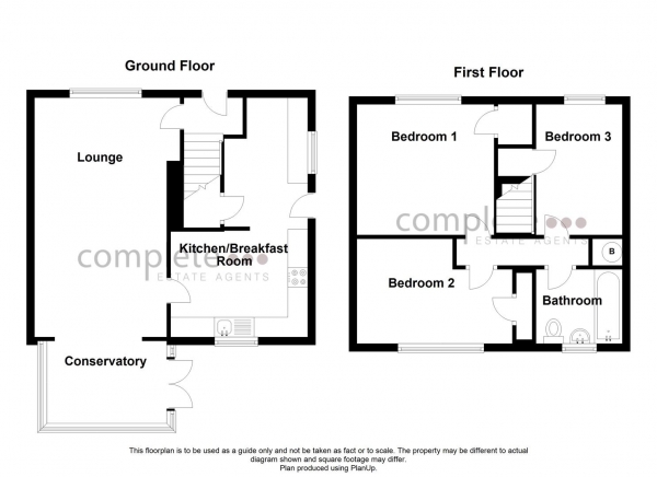 Floor Plan for 3 Bedroom Property for Sale in The Ryelands, Lawford Heath, Rugby, CV23, 9EN - Guide Price &pound190,000