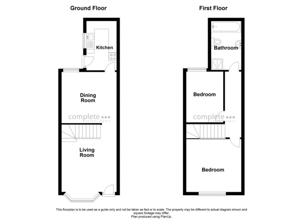 Floor Plan for 2 Bedroom Terraced House for Sale in Ashlawn Road, Rugby, CV22, 5ES - Offers Over &pound170,000