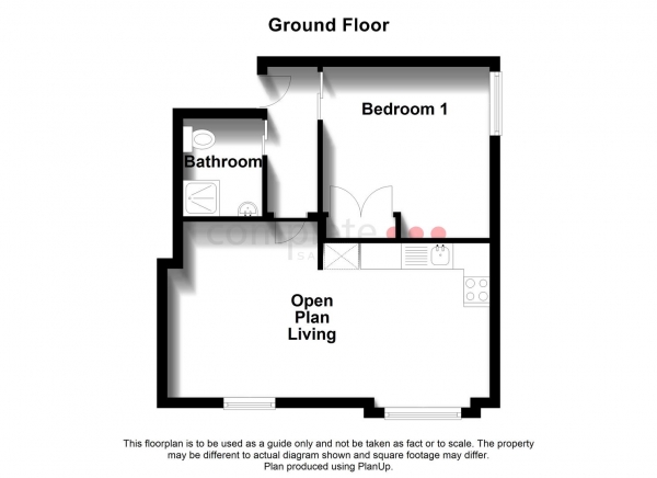 Floor Plan for 1 Bedroom Apartment for Sale in Harrad House, Woodside Park, Rugby, CV21, 2NU - Guide Price &pound110,000