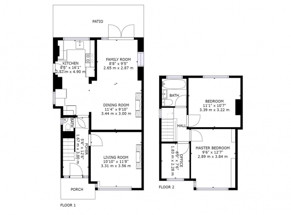 Floor Plan for 3 Bedroom Semi-Detached House for Sale in Benn Street, Rugby, CV22, 5LR - Offers Over &pound250,000