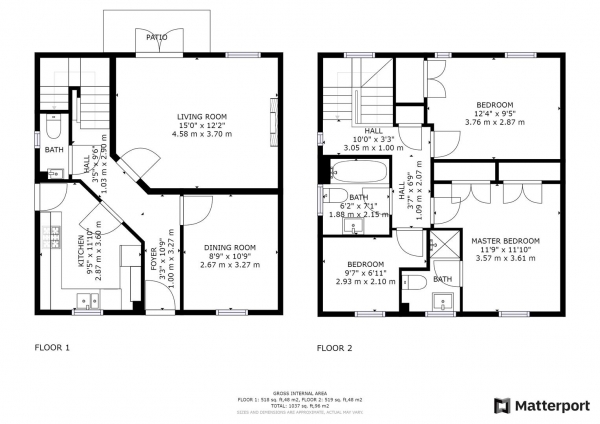 Floor Plan for 3 Bedroom Property for Sale in Woodleigh Road, Long Lawford, Rugby, CV23, 9FB - OIRO &pound295,000