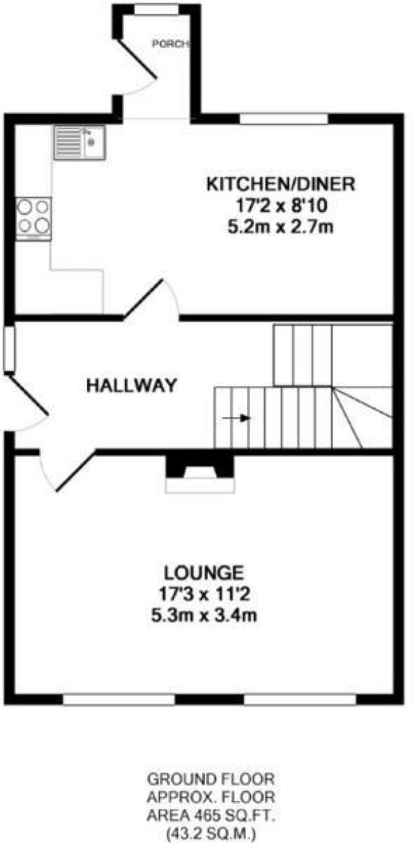 Floor Plan for 3 Bedroom Property for Sale in Frobisher Road, Rugby, CV22, 7HU - Offers Over &pound199,950