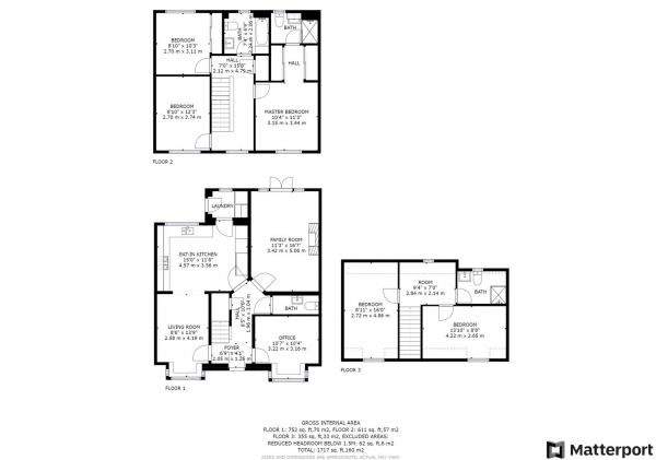 Floor Plan for 5 Bedroom Detached House for Sale in Teeswater Close, Long Lawford, Rugby, CV23, 9GB - Offers Over &pound375,000