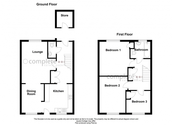 Floor Plan for 3 Bedroom Semi-Detached House for Sale in Brookside Avenue, Pailton, Rugby, CV23, 0QG - Guide Price &pound210,000