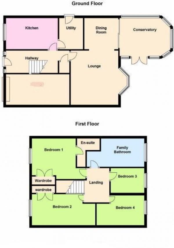 Floor Plan Image for 4 Bedroom Detached House for Sale in Permian Close, Rugby