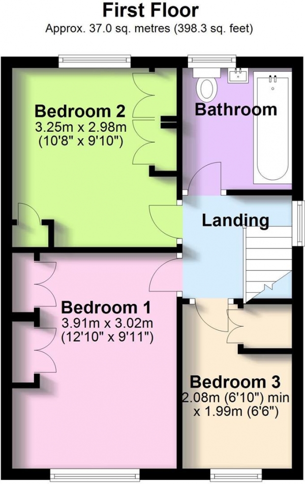 Floor Plan for 3 Bedroom Semi-Detached House for Sale in Meadow Road, Wolston, Coventry, CV8, 3HL - Offers Over &pound325,000