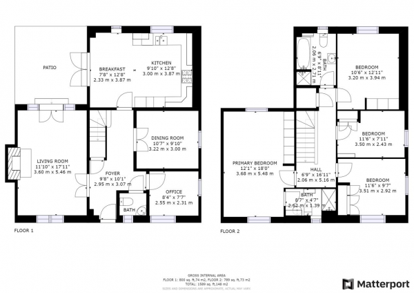 Floor Plan for 4 Bedroom Detached House for Sale in Benches Furlong, Rugby, CV23, 0GE - Guide Price &pound429,950
