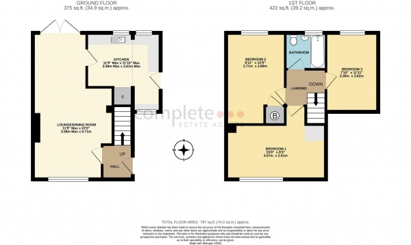 Floor Plan Image for 3 Bedroom End of Terrace House for Sale in Pipers End, Wolvey, Hinckley