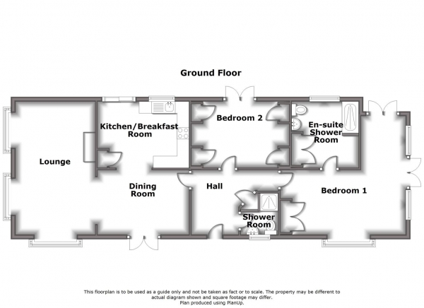 Floor Plan for 2 Bedroom Park Home for Sale in Avon View, Oxford Road, Ryton On Dunsmore, Coventry, CV8, 3EB - Guide Price &pound182,500
