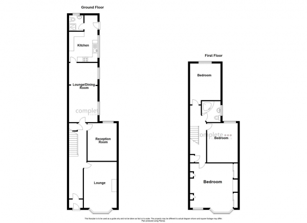 Floor Plan for 3 Bedroom Terraced House for Sale in Manor Road, Rugby, CV21, 2TQ - Offers Over &pound260,000