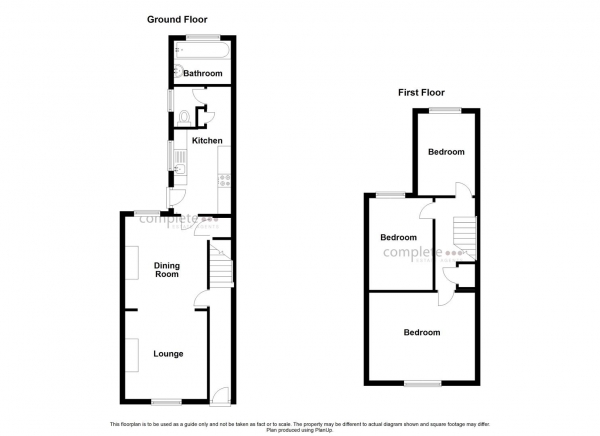 Floor Plan Image for 3 Bedroom Terraced House for Sale in Charlotte Street, Rugby