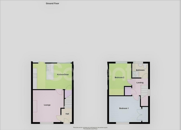 Floor Plan for 2 Bedroom End of Terrace House for Sale in Jenkins Road, Rugby, CV21, 4LP - Offers Over &pound189,950