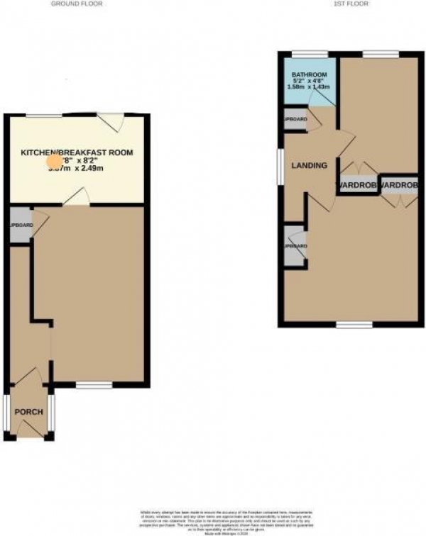 Floor Plan for 2 Bedroom End of Terrace House for Sale in Freemantle Road, Rugby, CV22, 7HZ - Offers Over &pound174,950