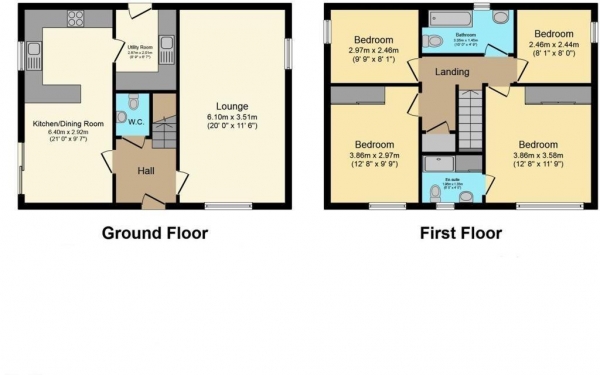 Floor Plan for 4 Bedroom Detached House for Sale in Hallaton Close, Cawston, Rugby, CV22, 7YH - Guide Price &pound385,000