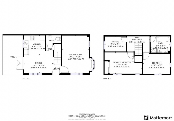 Floor Plan for 3 Bedroom Property for Sale in Handley Cross Avenue, Houlton, Rugby, CV23, 1AE - Offers Over &pound270,000