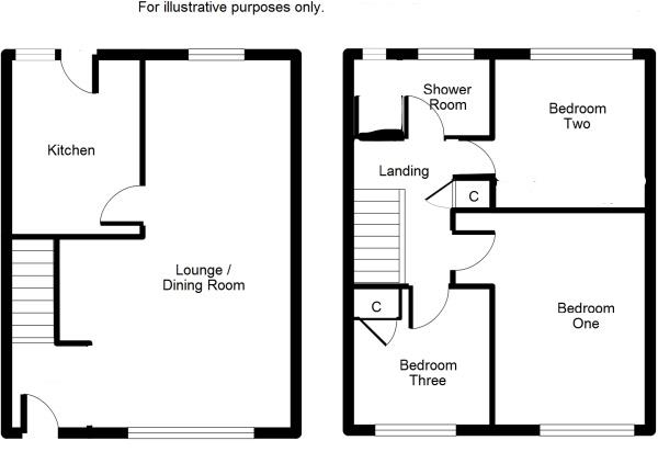 Floor Plan Image for 3 Bedroom Property for Sale in Pipers End, Wolvey, Hinckley