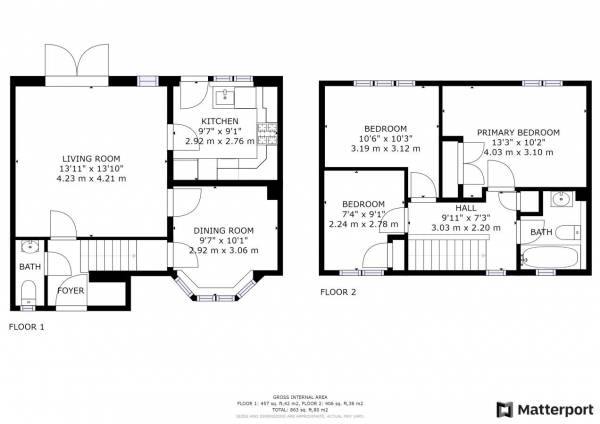 Floor Plan Image for 3 Bedroom Detached House for Sale in Curie Close, Rugby