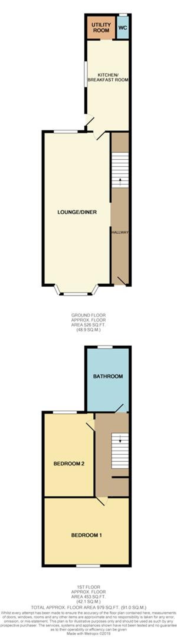 Floor Plan Image for 2 Bedroom Terraced House for Sale in Cambridge Street, Rugby