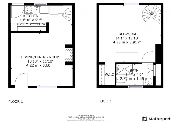 Floor Plan for 1 Bedroom Terraced House for Sale in Queens Road, Bretford, Rugby, CV23, 0JY - Offers Over &pound165,000