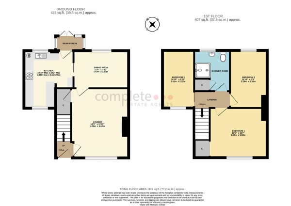Floor Plan for 3 Bedroom End of Terrace House for Sale in Rugby Road, Pailton, Rugby, CV23, 0QH - Offers Over &pound269,950