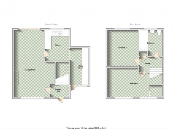 Floor Plan Image for 2 Bedroom End of Terrace House for Sale in Bromwich Road, Hillmorton, Rugby