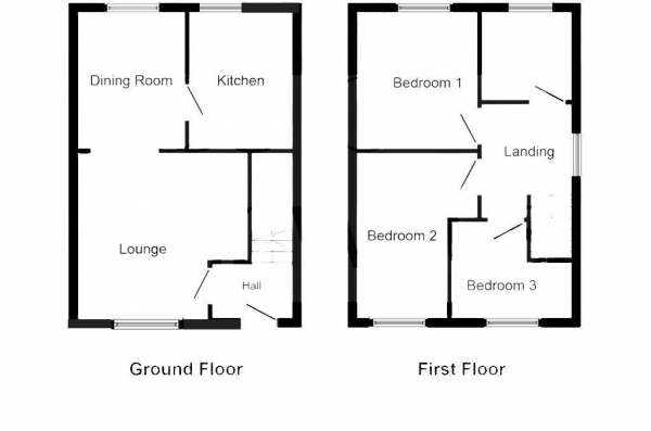 Floor Plan for 3 Bedroom End of Terrace House for Sale in Jenkins Road, Rugby, CV21, 4LP - Offers Over &pound225,000