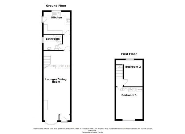 Floor Plan for 2 Bedroom Semi-Detached House for Sale in Sun Street, Rugby, CV21, 3NW - Offers Over &pound180,000