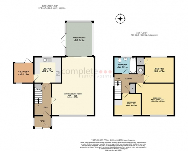 Floor Plan Image for 3 Bedroom Semi-Detached House for Sale in Onley Park, Onley, Rugby