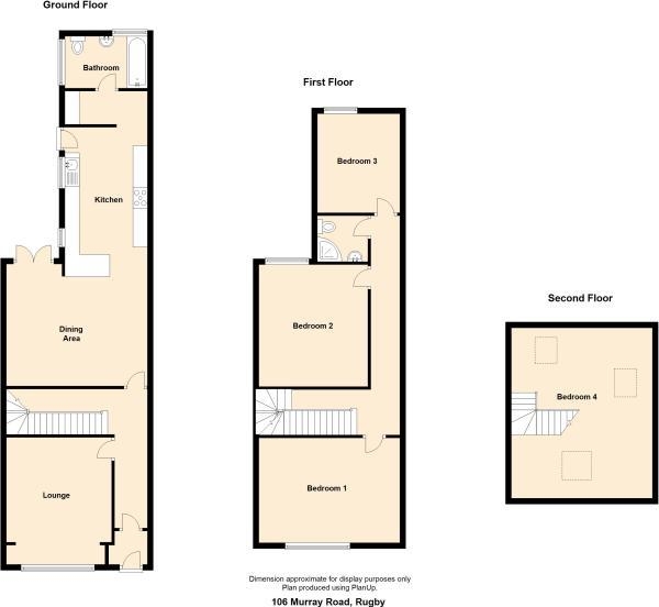 Floor Plan Image for 4 Bedroom Terraced House for Sale in Murray Road, Rugby