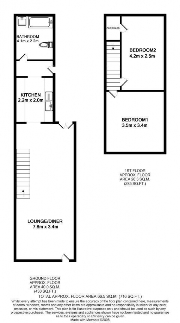 Floor Plan Image for 2 Bedroom End of Terrace House for Sale in Victoria Street, Rugby