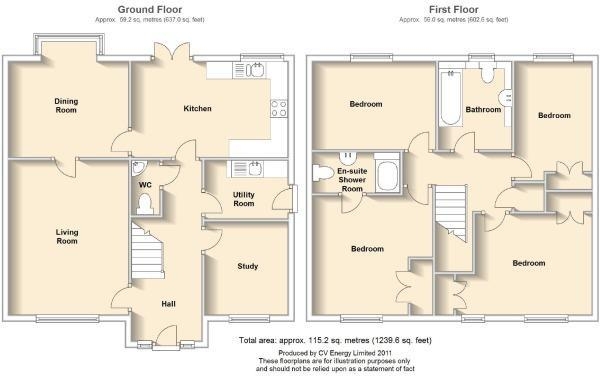 Floor Plan Image for 4 Bedroom Semi-Detached House for Sale in Arundel Way, Cawston, Rugby