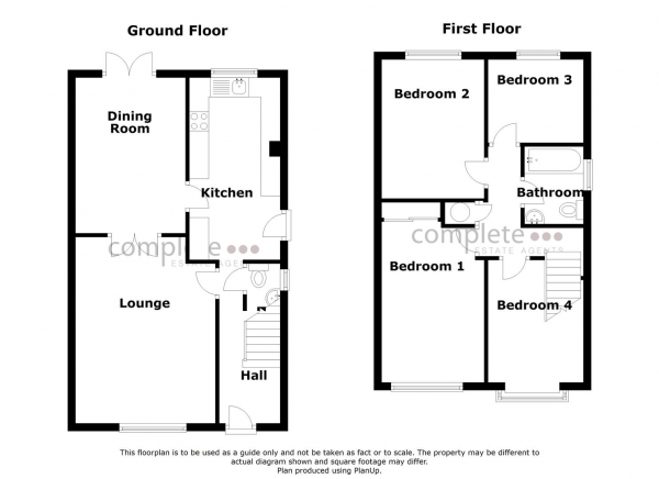 Floor Plan Image for 4 Bedroom Detached House for Sale in Broom Close, Rugby