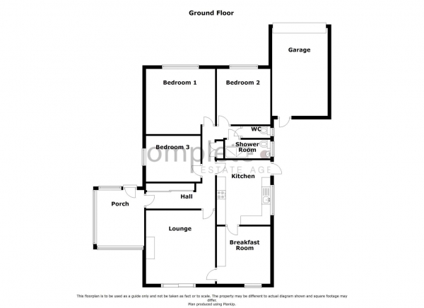 Floor Plan Image for 3 Bedroom Detached Bungalow for Sale in Ratliffe Road, Rugby