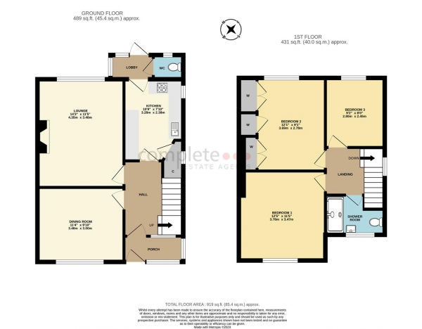 Floor Plan Image for 3 Bedroom Semi-Detached House for Sale in Lawrence Road, Rugby