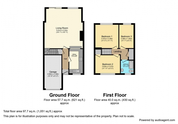 Floor Plan Image for 3 Bedroom Terraced House for Sale in Norman Ashman Coppice, Binley Woods, Coventry