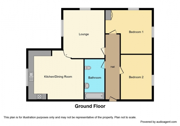 Floor Plan Image for 2 Bedroom Apartment for Sale in Jefferson Way, Bannerbrook Park, Coventry