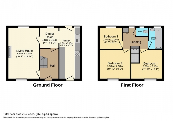 Floor Plan Image for 3 Bedroom Property for Sale in Elizabeth Way, Long Lawford, Rugby