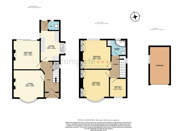 Floor Plan Image for 3 Bedroom Semi-Detached House for Sale in Malvern Avenue, Rugby