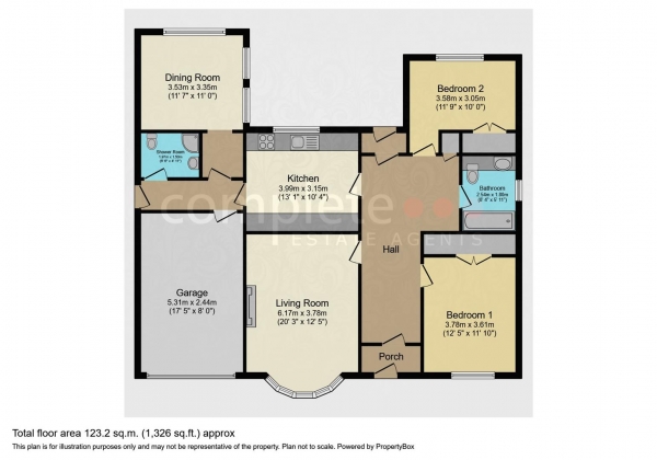 Floor Plan Image for 2 Bedroom Detached Bungalow for Sale in Langton Road, Rugby