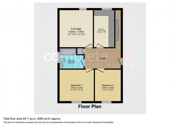 Floor Plan Image for 2 Bedroom Apartment for Sale in Oliver Street, Rugby